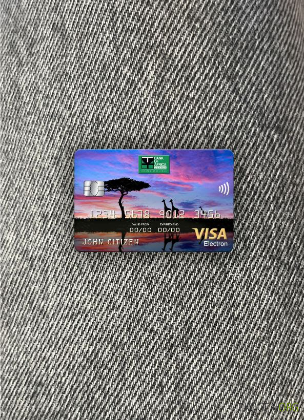 L'Ouganda Bank of Africa visa photolook électronique , avant